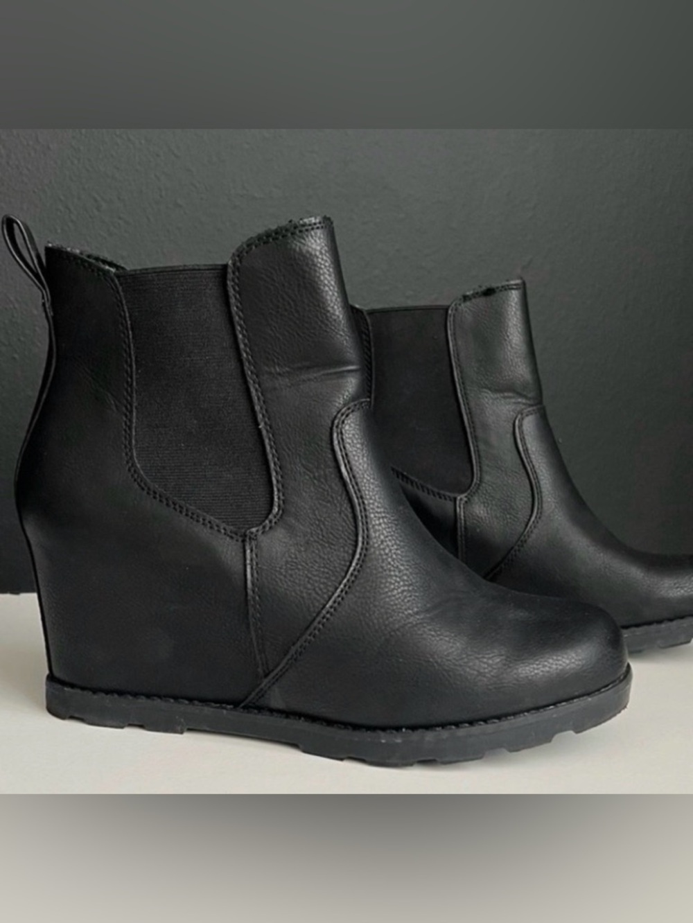 EUC - Universal Thread Black Wedge Boots, wore once